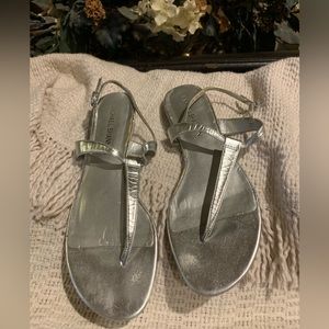 Michael Shannon Simple   Silver metallic  Thong Sandals